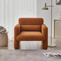 MAYEERTY Modern Lamb Fabric Loveseat Sofa Solid Wood Frame Toss Pillow Included