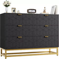 Zstar Bedroom Dressing Table, Six Drawer Metal Leg Dressing Table