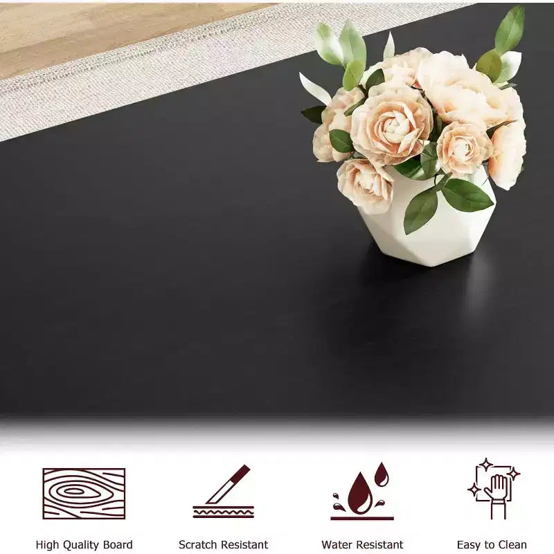Ensemble de table de cuisine rectangulaire avec cadre métallique robuste, table à manger avec bancs pour 4, conception peu encombrante pour cuisine, salle à manger et appartement