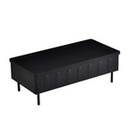 Tavolino da caffè con piano sollevabile e 2 cassetti, tavolino moderno da salotto/divano con piano pieghevole, bianco/nero - ModernLuxe