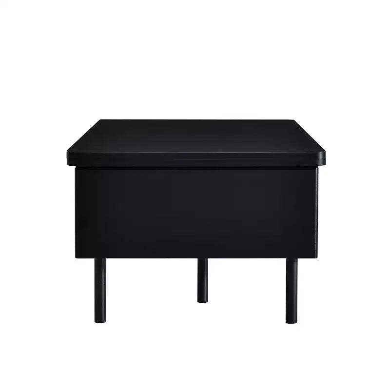 Tavolino da caffè con piano sollevabile e 2 cassetti, tavolino moderno da salotto/divano con piano pieghevole, bianco/nero - ModernLuxe