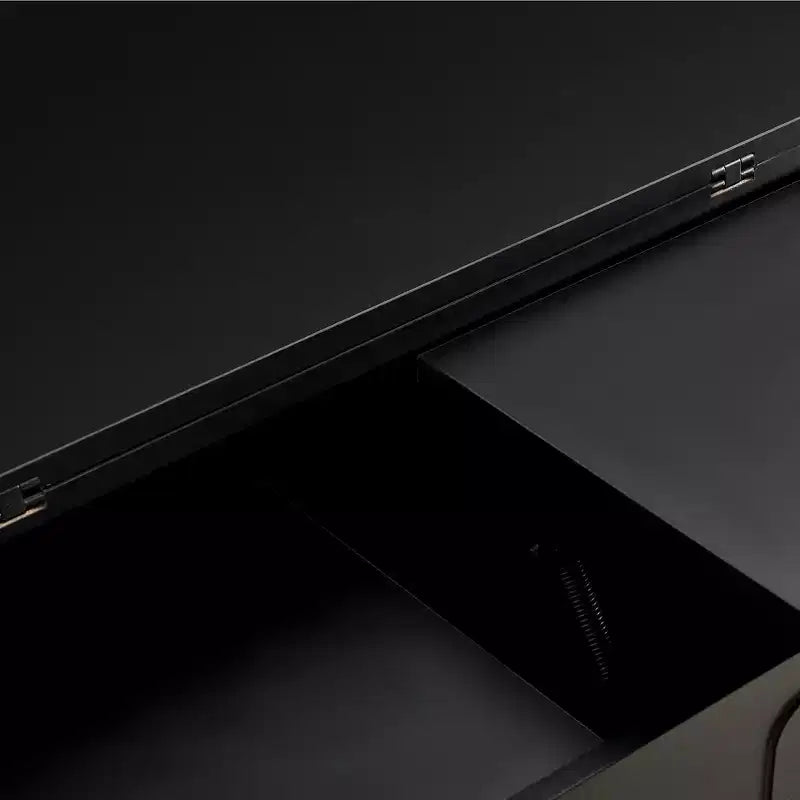Tavolino da caffè con piano sollevabile e 2 cassetti, tavolino moderno da salotto/divano con piano pieghevole, bianco/nero - ModernLuxe