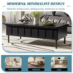 Tavolino da caffè con piano sollevabile e 2 cassetti, tavolino moderno da salotto/divano con piano pieghevole, bianco/nero - ModernLuxe