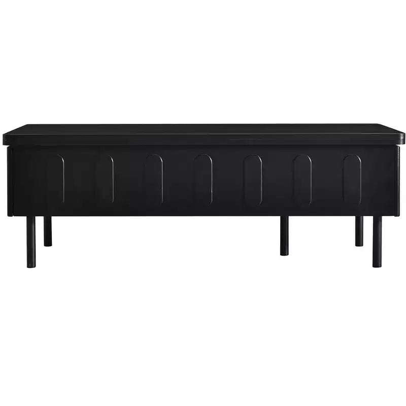 Tavolino da caffè con piano sollevabile e 2 cassetti, tavolino moderno da salotto/divano con piano pieghevole, bianco/nero - ModernLuxe