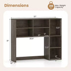 Libreria da scrivania Costway, ripiano portaoggetti da tavolo con 7 scomparti aperti e 3 ripiani regolabili, naturale/beige/grigio/marrone/bianco