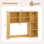 Libreria da scrivania Costway, ripiano portaoggetti da tavolo con 7 scomparti aperti e 3 ripiani regolabili, naturale/beige/grigio/marrone/bianco