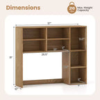 Libreria da scrivania Costway, ripiano portaoggetti da tavolo con 7 scomparti aperti e 3 ripiani regolabili, naturale/beige/grigio/marrone/bianco