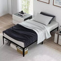 Metal Platform Bed Frame, Noise Free Mattress Foundation with Storage Space, Anti Sliding Heavy Duty Steel Slats, Easy to Assemble