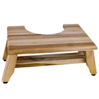 HomeRoots 8 Natural Solid Teak Bathroom Toilet Stool
