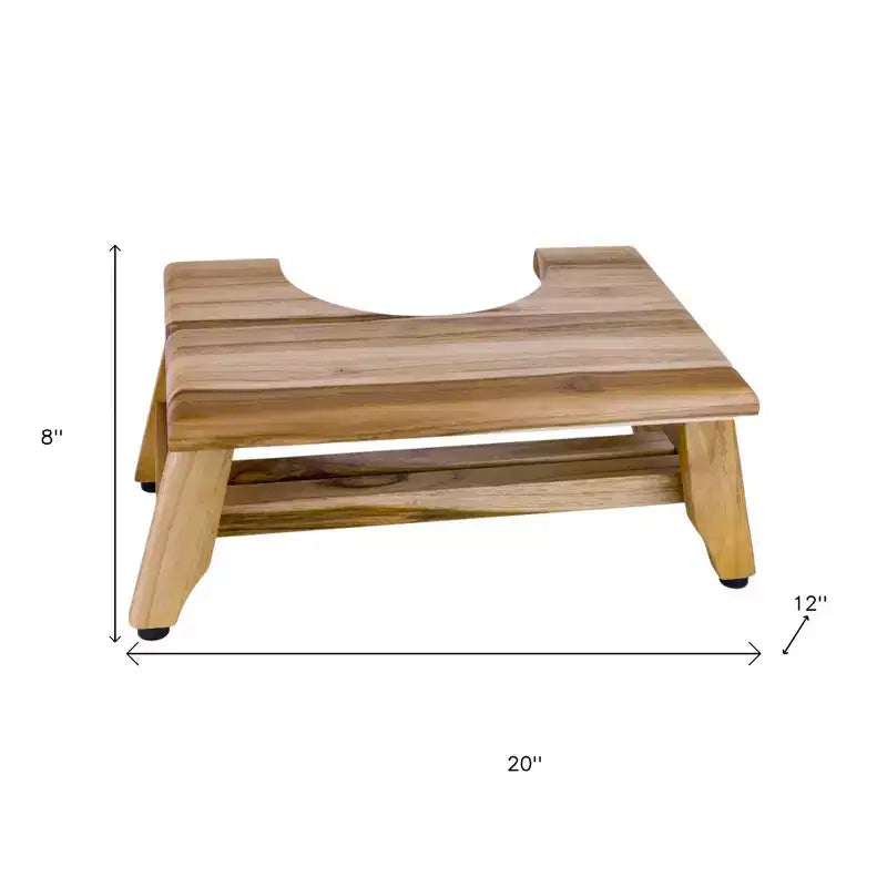 HomeRoots Sgabello per WC da Bagno in Teak Massiccio Naturale 8