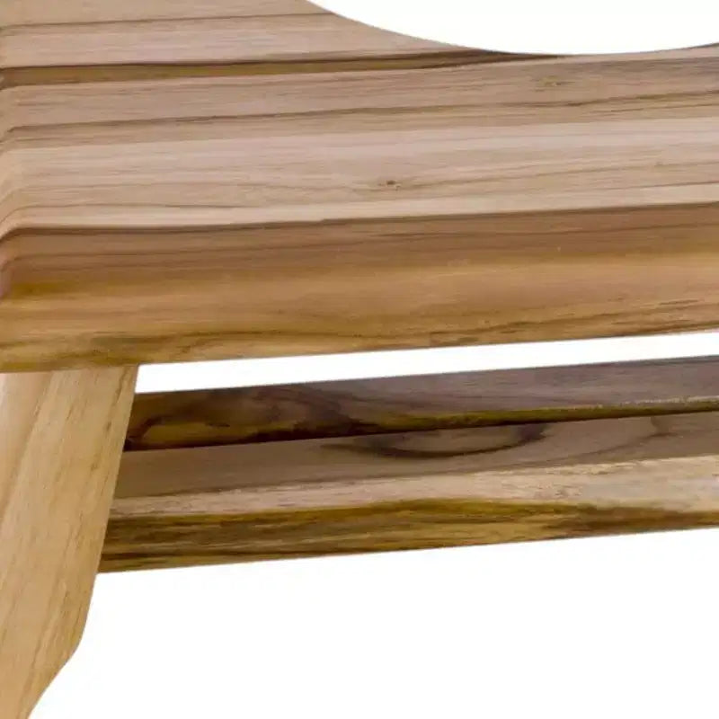 HomeRoots Sgabello per WC da Bagno in Teak Massiccio Naturale 8