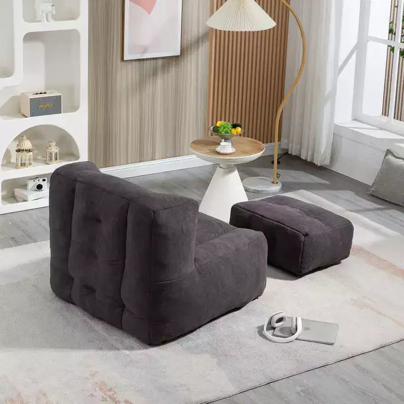 Poltrona sacco morbida per adulti, divano pigro super morbido con memory foam e pouf, poltrona moderna per salotto, camera da letto, appartamento