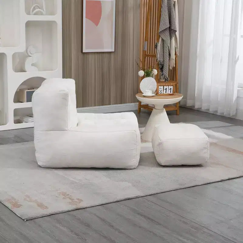 Poltrona sacco morbida per adulti, divano pigro super morbido con memory foam e pouf, poltrona moderna per salotto, camera da letto, appartamento