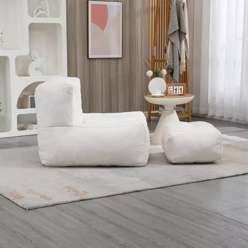 Poltrona sacco morbida per adulti, divano pigro super morbido con memory foam e pouf, poltrona moderna per salotto, camera da letto, appartamento