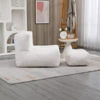 Poltrona sacco morbida per adulti, divano pigro super morbido con memory foam e pouf, poltrona moderna per salotto, camera da letto, appartamento