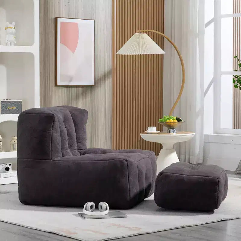 Poltrona sacco morbida per adulti, divano pigro super morbido con memory foam e pouf, poltrona moderna per salotto, camera da letto, appartamento