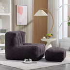 Poltrona sacco morbida per adulti, divano pigro super morbido con memory foam e pouf, poltrona moderna per salotto, camera da letto, appartamento