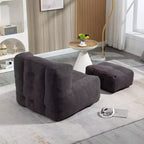 Poltrona sacco morbida per adulti, divano pigro super morbido con memory foam e pouf, poltrona moderna per salotto, camera da letto, appartamento