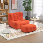 Poltrona sacco morbida per adulti, divano pigro super morbido con memory foam e pouf, poltrona moderna per salotto, camera da letto, appartamento