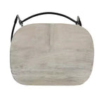 Sgabello da bar Royal Hampton da 30 pollici, senza schienale, realizzato a mano, con seduta a sella in legno di mango lavato e base in metallo nero