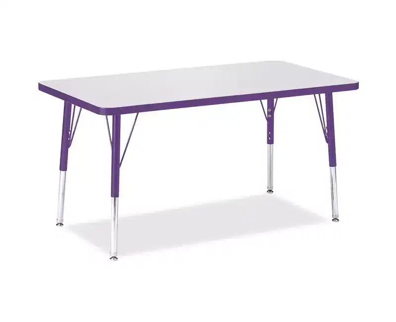 Tavolo rettangolare Jonti-Craft Berries con bordo colorato, altezza elementare (24 x 36), colore viola