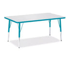 Jonti-Craft Berries Elementary Height Color Edge Rectangle Table (30 x 48) in Blue