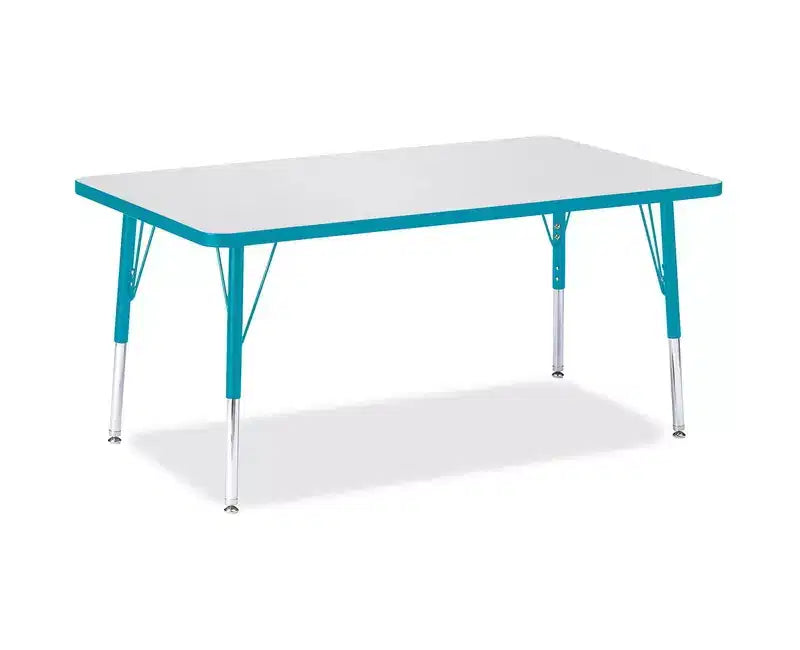 Tavolo Rettangolare Jonti-Craft Berries con Bordi Colorati, Altezza Elementare (30 x 48) - Blu