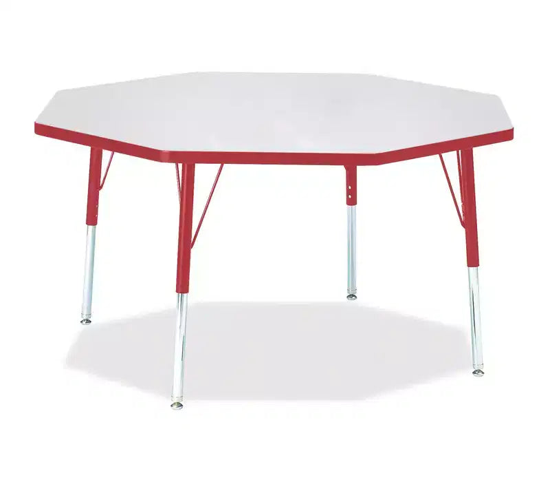 Jonti-Craft Berries Elementary Height Color Edge Octagon Table 48 x 48 in Red