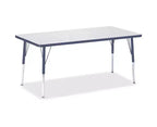 Jonti-Craft Berries Tavolo rettangolare con bordo colorato altezza adulto 30 x 60 pollici blu