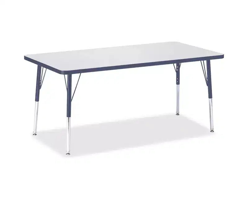 Jonti-Craft Berries Tavolo rettangolare con bordo colorato altezza adulto 30 x 60 pollici blu