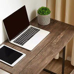 VECELO Scrivania Pieghevole per Computer da 80 cm, Robusta Scrivania per Scrivere in Acciaio, Tavolo per Laptop per Casa o Ufficio, Marrone Retrò