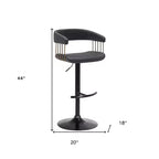 Chaise de bar HomeRoots pivotante et réglable en hauteur, en similicuir noir et métal