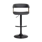 Chaise de bar HomeRoots pivotante et réglable en hauteur, en similicuir noir et métal