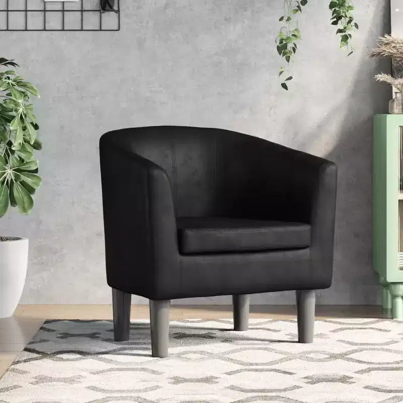 vidaXL Fauteuil club moderne - Siège lounge élégant en similicuir pour salon, bureau à domicile ou chambre à coucher - Marron