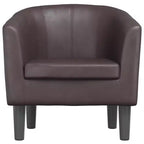 vidaXL Fauteuil club moderne - Siège lounge élégant en similicuir pour salon, bureau à domicile ou chambre à coucher - Marron