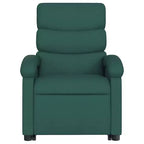 vidaXL Poltrona reclinabile verticale verde scuro - Assistenza Power Lift, reclinazione manuale, seduta in tessuto imbottito, tasca laterale, struttura robusta per anziani
