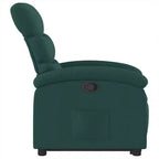 vidaXL Poltrona reclinabile verticale verde scuro - Assistenza Power Lift, reclinazione manuale, seduta in tessuto imbottito, tasca laterale, struttura robusta per anziani