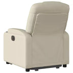 vidaXL Poltrona Reclinabile Elettrica con Power Lift - Poltrona Alzapersona in Similpelle Crema con Portabicchieri e Tasca per Soggiorno, Camera da Letto