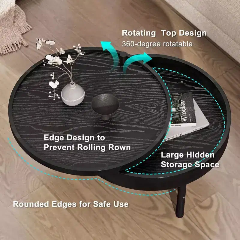 Okak Tavolino da Caffè Moderno Set di 2 Tavolini Nido, Tavolino Rotondo per Soggiorno, Tavolino d'Appoggio con Piano Effetto Marmo e Base Dorata