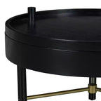 Okak Tavolino da Caffè Moderno Set di 2 Tavolini Nido, Tavolino Rotondo per Soggiorno, Tavolino d'Appoggio con Piano Effetto Marmo e Base Dorata