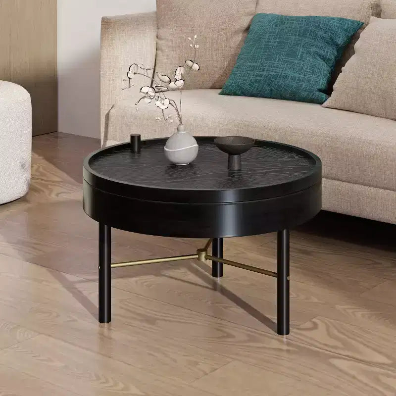 Okak Tavolino da Caffè Moderno Set di 2 Tavolini Nido, Tavolino Rotondo per Soggiorno, Tavolino d'Appoggio con Piano Effetto Marmo e Base Dorata