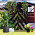 MAYEERTY 72x47x16 Inch Black Galvanized Steel Outdoor Privacy Screen3 Piece Set