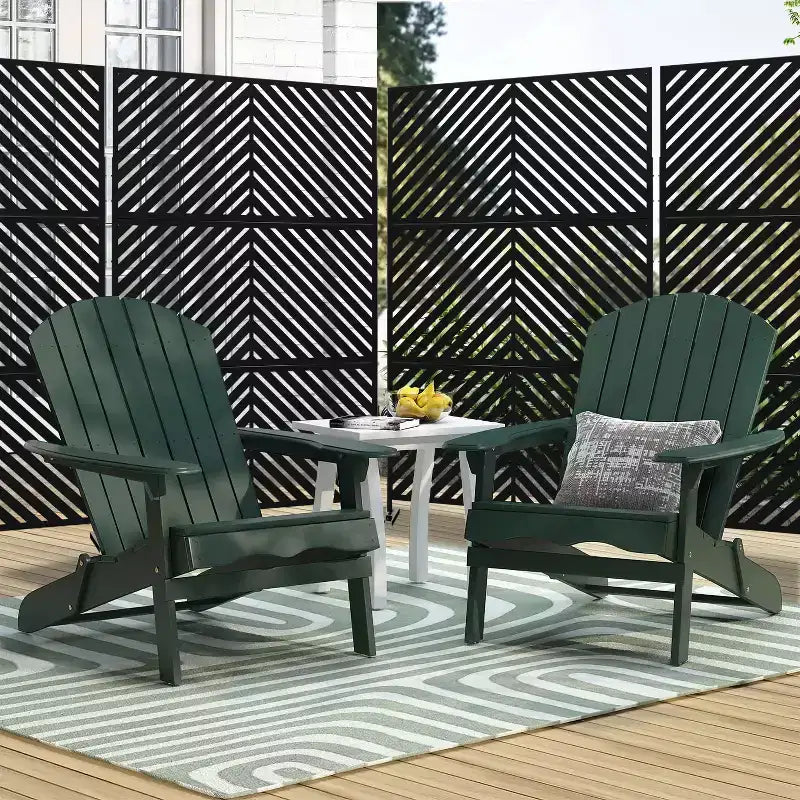 MAYEERTY Paravento Esterno in Acciaio Galvanizzato Nero 72x47x16 Pollici - Set da 3 Pezzi