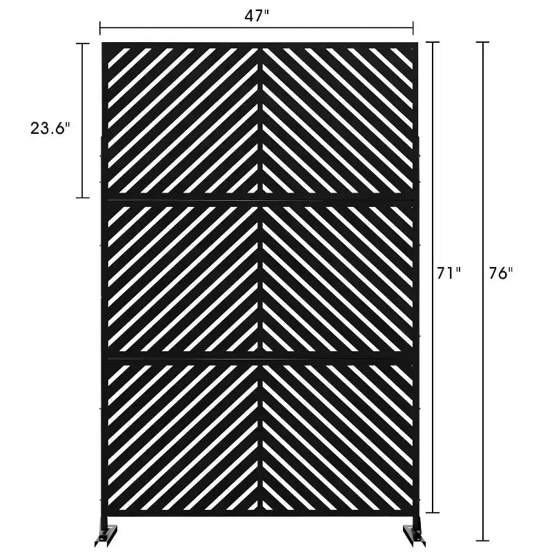 MAYEERTY Paravento Esterno in Acciaio Galvanizzato Nero 72x47x16 Pollici - Set da 3 Pezzi