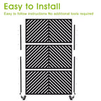 MAYEERTY Paravento Esterno in Acciaio Galvanizzato Nero 72x47x16 Pollici - Set da 3 Pezzi