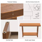Bekrvio Tavoli console da fattoria in legno da 47 pollici con impiallacciatura in legno massello - Piano del tavolo ispessito da 2'', Tavolo stretto a 2 livelli dietro il divano