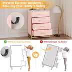 Commode blanche pour chambre à coucher, commode à 4 tiroirs avec poignées dorées, meuble de rangement en bois pour salon, couloir, chambre d'enfant