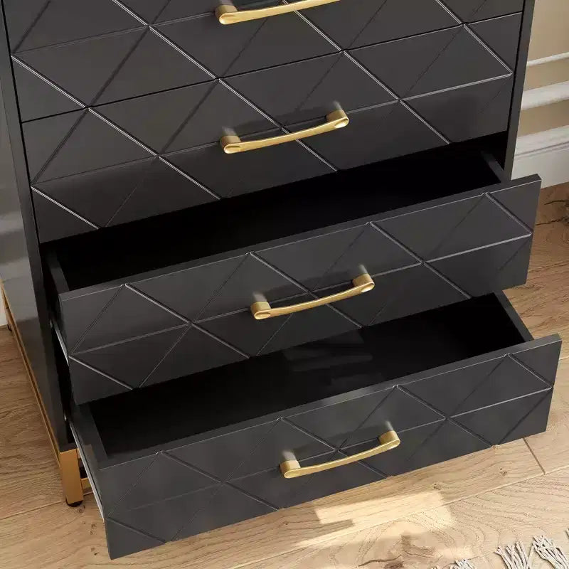Commode blanche pour chambre à coucher, commode à 4 tiroirs avec poignées dorées, meuble de rangement en bois pour salon, couloir, chambre d'enfant