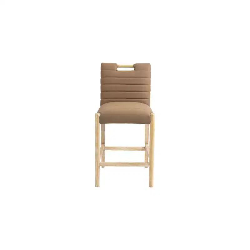 Meridian Furniture, Sgabello da bancone Aimee in pelle vegana marrone