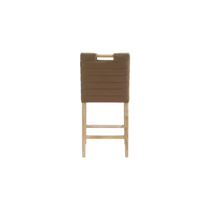 Meridian Furniture, Sgabello da bancone Aimee in pelle vegana marrone